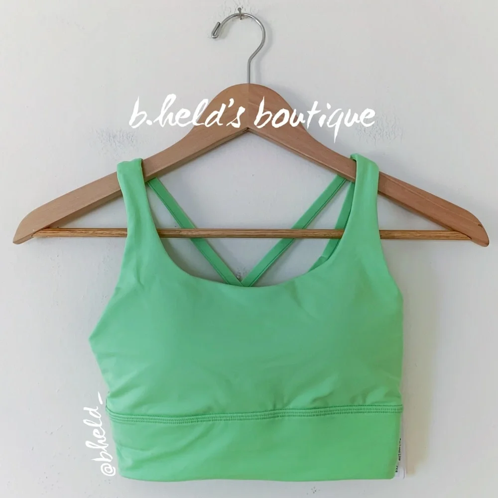 lululemon Energy Bra Long Line in Scream Green Light Size 4 Rare New NWT - Picture 3 of 16